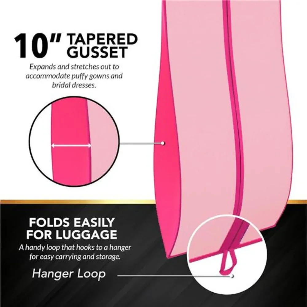 Women’s Dress and Gown Garment Bag -72”x24” and 10” Tapered Gusset -Your Bags